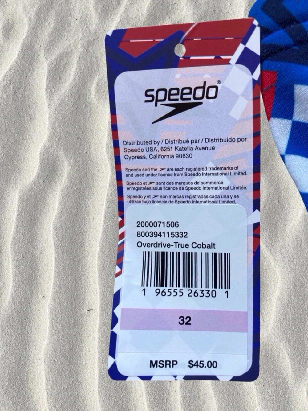Speedo Overdrive Brief | Size 32 | True Cobalt | Red White Blue Stars NWT